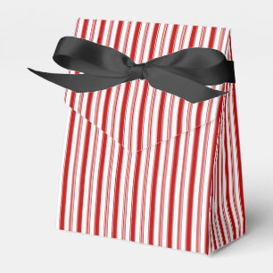 Vertical Red & White Stripes Favor Box