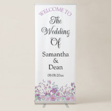 Vertical Retractable Banner wedding welcome sign
