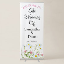 Vertical Retractable Banner wedding welcome sign