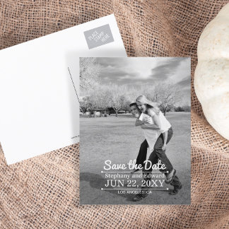 Vertical Save the Date Custom Photo Postcard