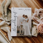 Vertical Script Photo Arch Wedding Invitation<br><div class="desc">Exquisite wedding invitation designed with an arch-shaped photo frame and elegant vertical calligraphy script. The arch-shaped photo frame is perfect for showcasing your favourite engagement photo, creating a stunning visual impact that is sure to leave a lasting impression. The elegant vertical calligraphy script adds a touch of sophistication and class,...</div>