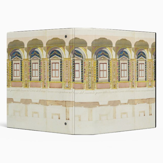 Vertical section of the second floor of the Raphae Binder (Background)