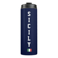 Vertical Sicily & Italian Flag Navy