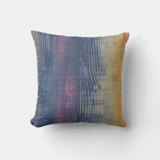 Vertical sketch gradient brush blue purple yellow throw pillow