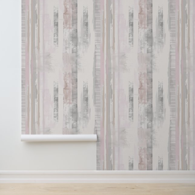 Vertical sketched artistic lines pink grey light wallpaper (Application)