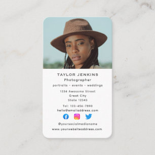Vertical Social Media Photographer Photo Headshot Business Card