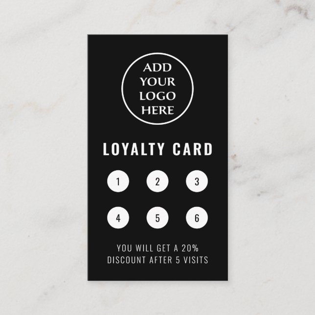 Vertical Social Media Professional Business Logo Loyalty Card (Front)