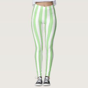 Vertical Brown and White Stripes Leggings