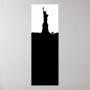 Vertical Statue of Liberty Silhouette Poster Print