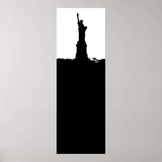 Vertical Statue of Liberty Silhouette Poster Print (Front)