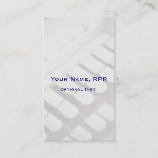 Vertical Steno Machine Keys Court Reporter Business Card (Front)