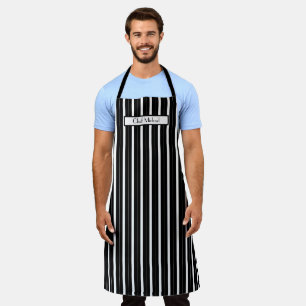 Vertical Stripe #3 DIY Colours Black White SV Apron