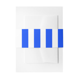 Vertical Stripe Sailor Blue & White Pattern Invitation Belly Band