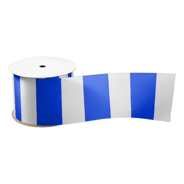 Vertical Stripe Sailor Blue & White Pattern Satin Ribbon (Spool)