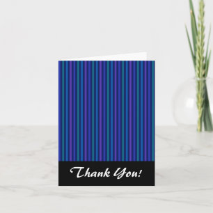 Vertical Striped Pattern Blue Green Purple Thank You Card