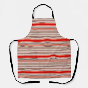 vertical striped textured pattern in orange and be apron
