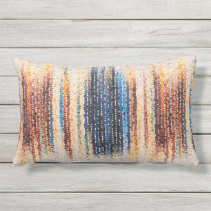 Vertical stripes, abstract, colourful, modern lumbar pillow