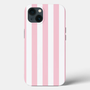 Vertical Stripes Baby Pink And White Striped iPhone 13 Case