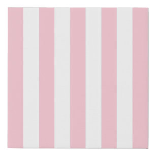 Vertical Stripes Baby Pink And White Striped Faux Canvas Print