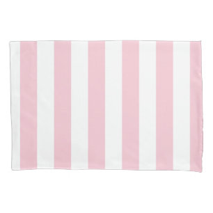 Vertical Stripes Baby Pink And White Striped Pillowcase