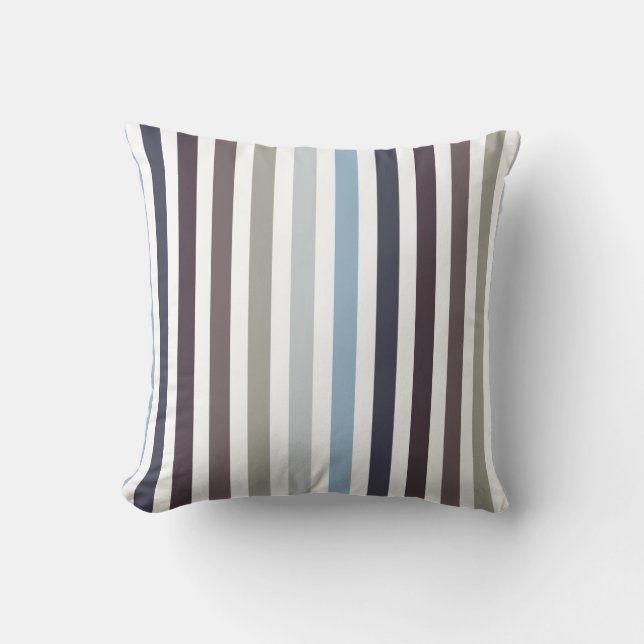 Vertical Stripes - Beaver Throw Pillow (Front)