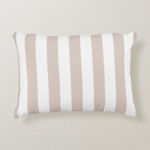 Vertical Stripes Beige And White Striped Accent Pillow