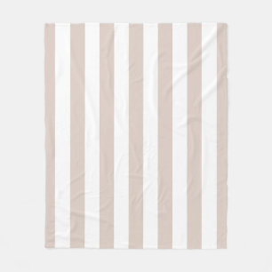 Vertical Stripes Beige And White Striped Fleece Blanket