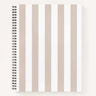 Vertical Stripes Beige And White Striped Notebook