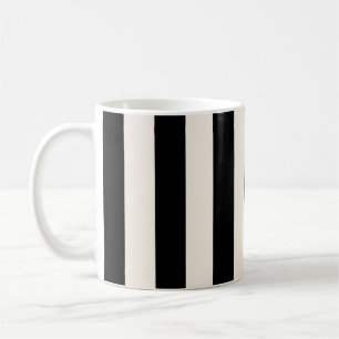Vertical Stripes Black And Cream White Striped Coffee Mug