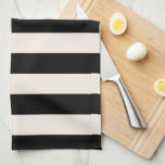 Vertical Stripes Black And Cream White Striped Kitchen Towel<br><div class="desc">Vertical Stripes – black and cream white striped pattern.</div>