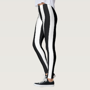 vertical stripes, black and white leggings