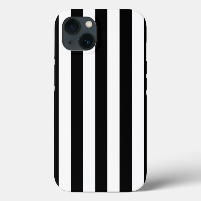 Vertical Stripes Black And White Striped Case-Mate iPhone Case (Back)