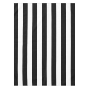 Vertical Stripes Black And White Striped Tablecloth