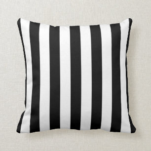 Vertical Stripes Black And White Striped Throw Pillow