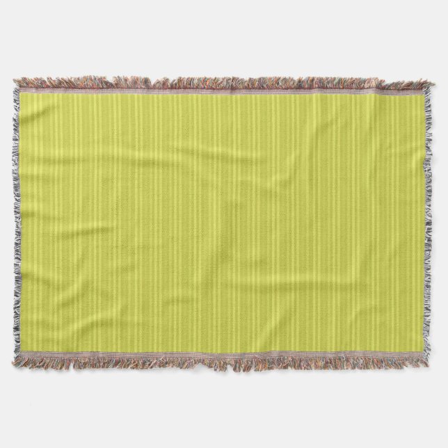 Vertical Stripes Chartreuse Yellow Green Throw Blanket (Front)