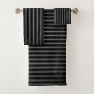 Vertical Stripes - Dark Grey Bath Towel Set