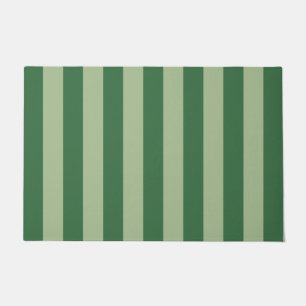 Vertical Stripes Forest Green Striped Doormat
