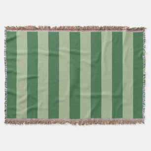 Vertical Stripes Forest Green Striped Throw Blanket