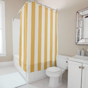 Vertical Stripes Mustard Yellow And White Striped