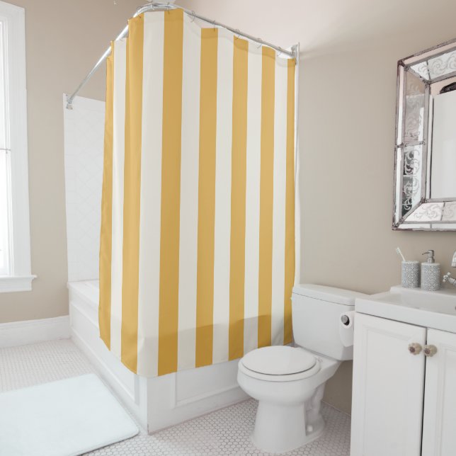 Vertical Stripes Mustard Yellow And White Striped (In Situ)
