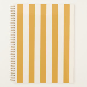 Vertical Stripes Mustard Yellow And White Striped Planner