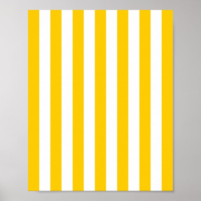 Vertical Stripes Yellow And White Striped Poster (Front)