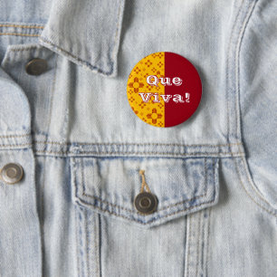 Vertical Stripes Zia Sun Red Yellow New Mexico  2 Inch Round Button