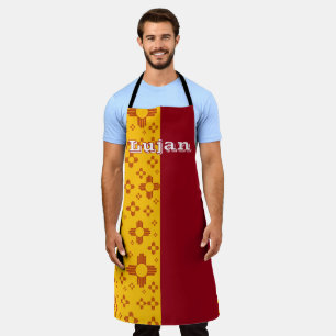 Vertical Stripes Zia Sun Red Yellow New Mexico  Apron
