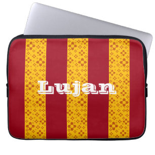 Vertical Stripes Zia Sun Red Yellow New Mexico  Laptop Sleeve