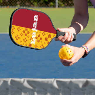 Vertical Stripes Zia Sun Red Yellow New Mexico Pickleball Paddle