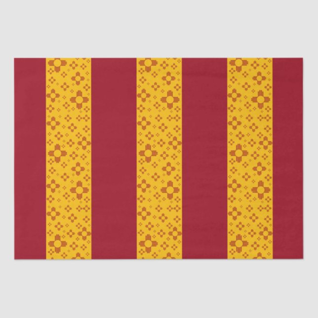 Vertical Stripes Zia Sun Red Yellow New Mexico  Tissue Paper (Front)