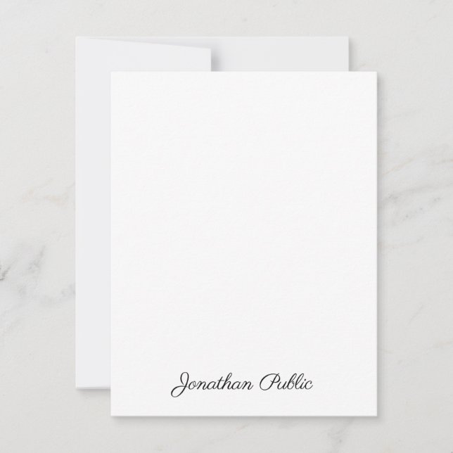 Vertical Stylish Hand Script Text Personalized Card (Front)