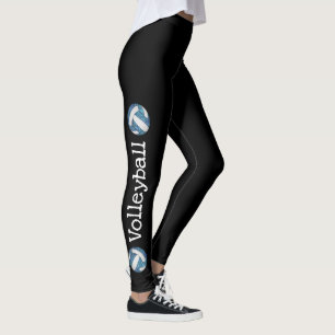 vertical text blue volleyball black leggings