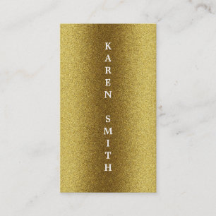 Vertical Text Modern Gold Glitter Style Business Card